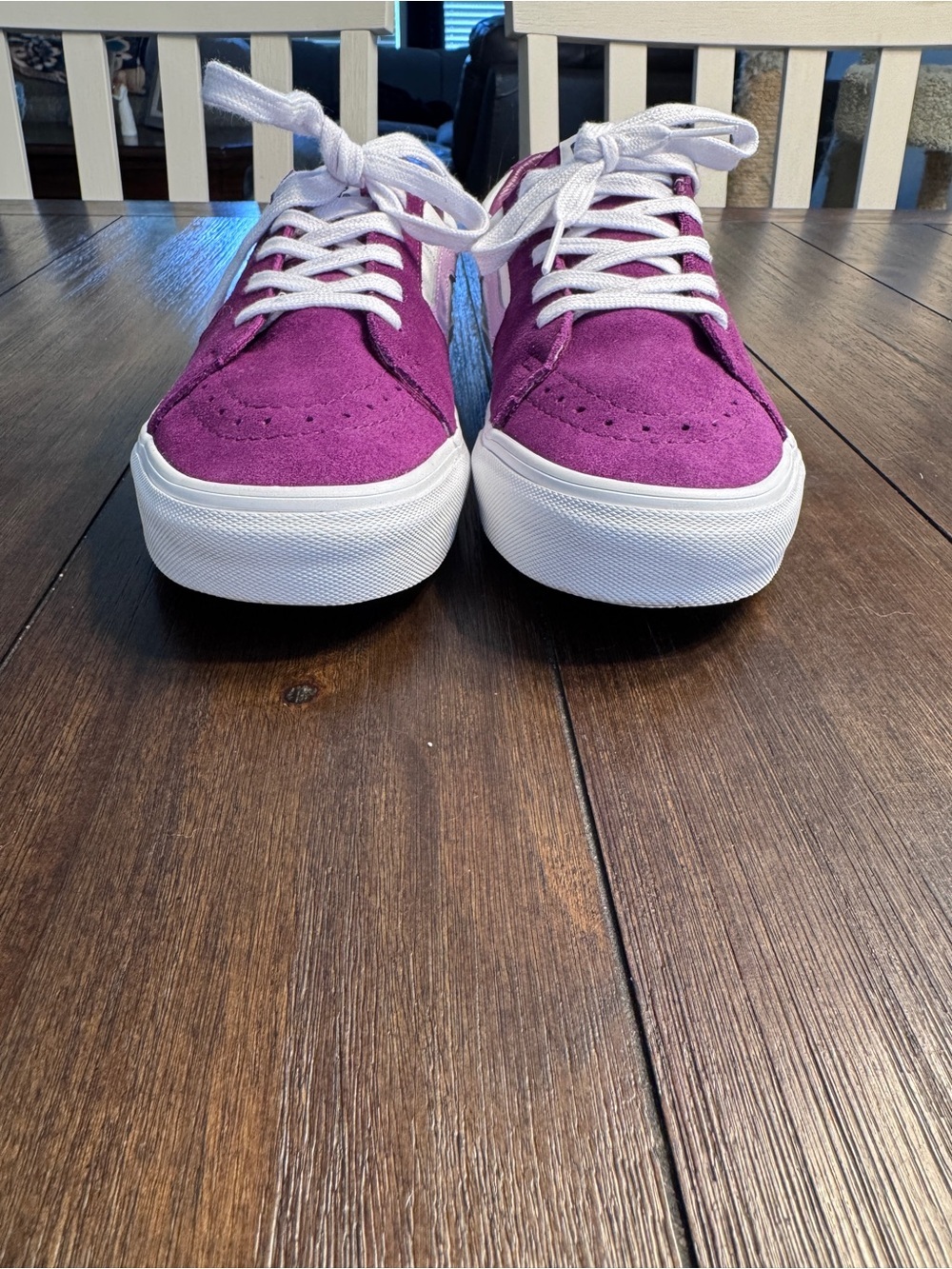 Vans Sk8-Low Dark Purple White Suede Sneakers Men 7 Women’s 8.5 Y2K Streetwear - Picture 4 of 11